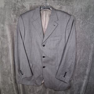 Dior Blazer Size 54 Wool Grey Herringbone Pattern Measurements In Description
